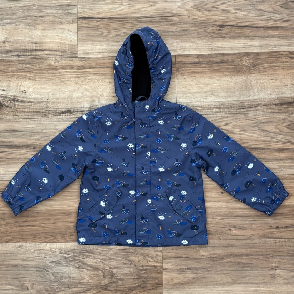 RIPZONE Waterproof Blue Cloud Print Hooded Raincoat